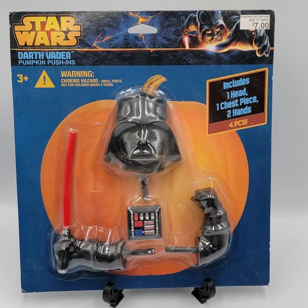 Disney Star Wars Darth Vader‎ Yoda Pumpkin Push Ins, Halloween Decor NEW